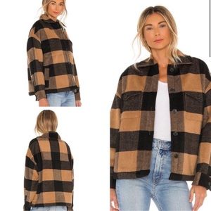 New All Saints Luella Checkered shacket jacket coat fleece lined